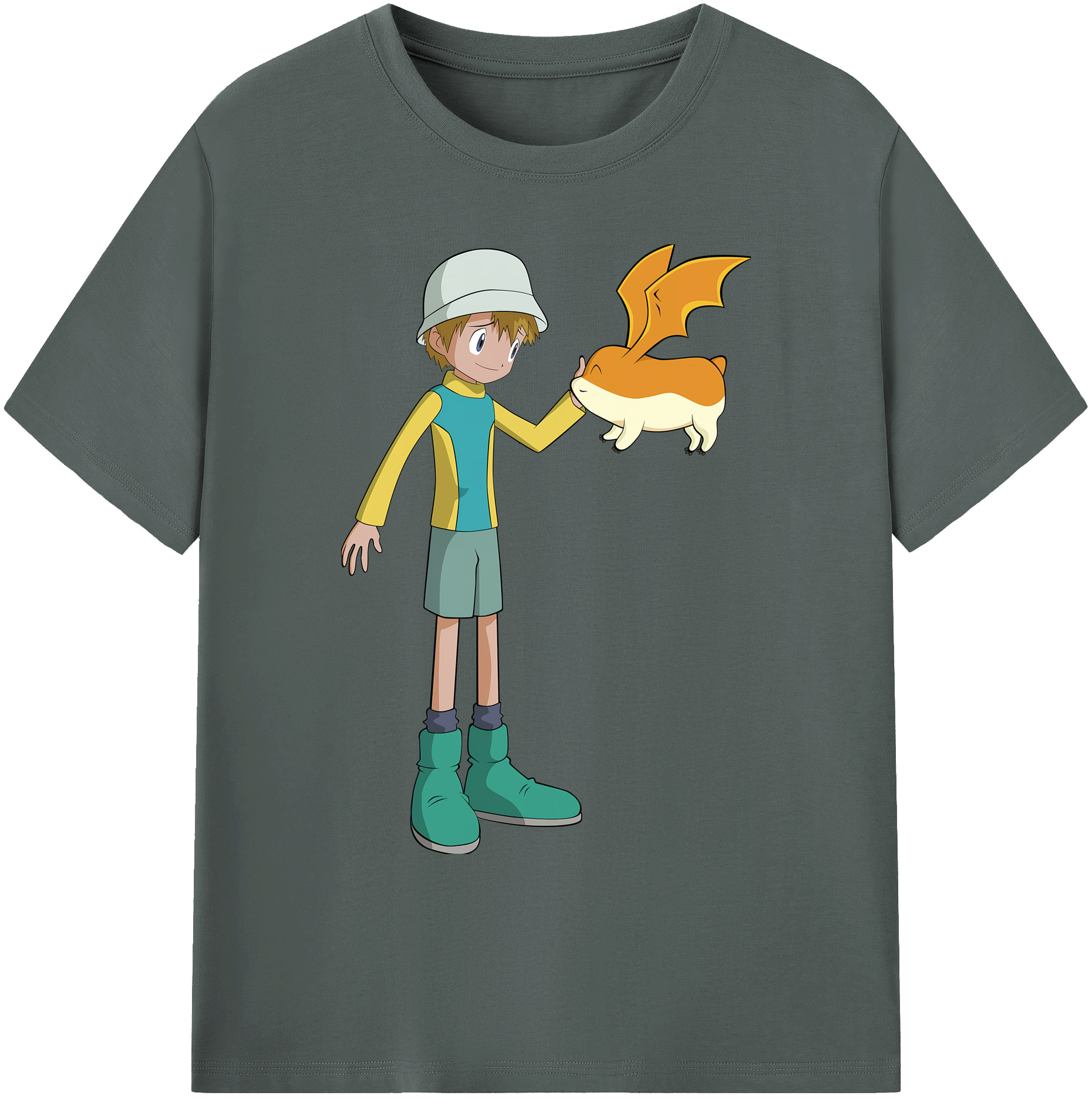 （画像用） Digimon デジタルモンスター/デジモン 綿100％ メンズ半袖Tシャツ｜肌触りやわらか＆通気性